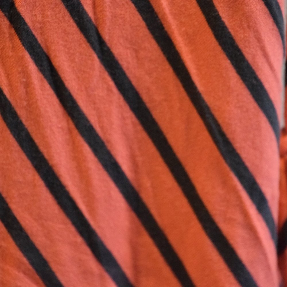 Coral and Gray Striped Dress